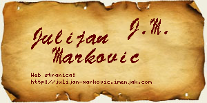 Julijan Marković vizit kartica